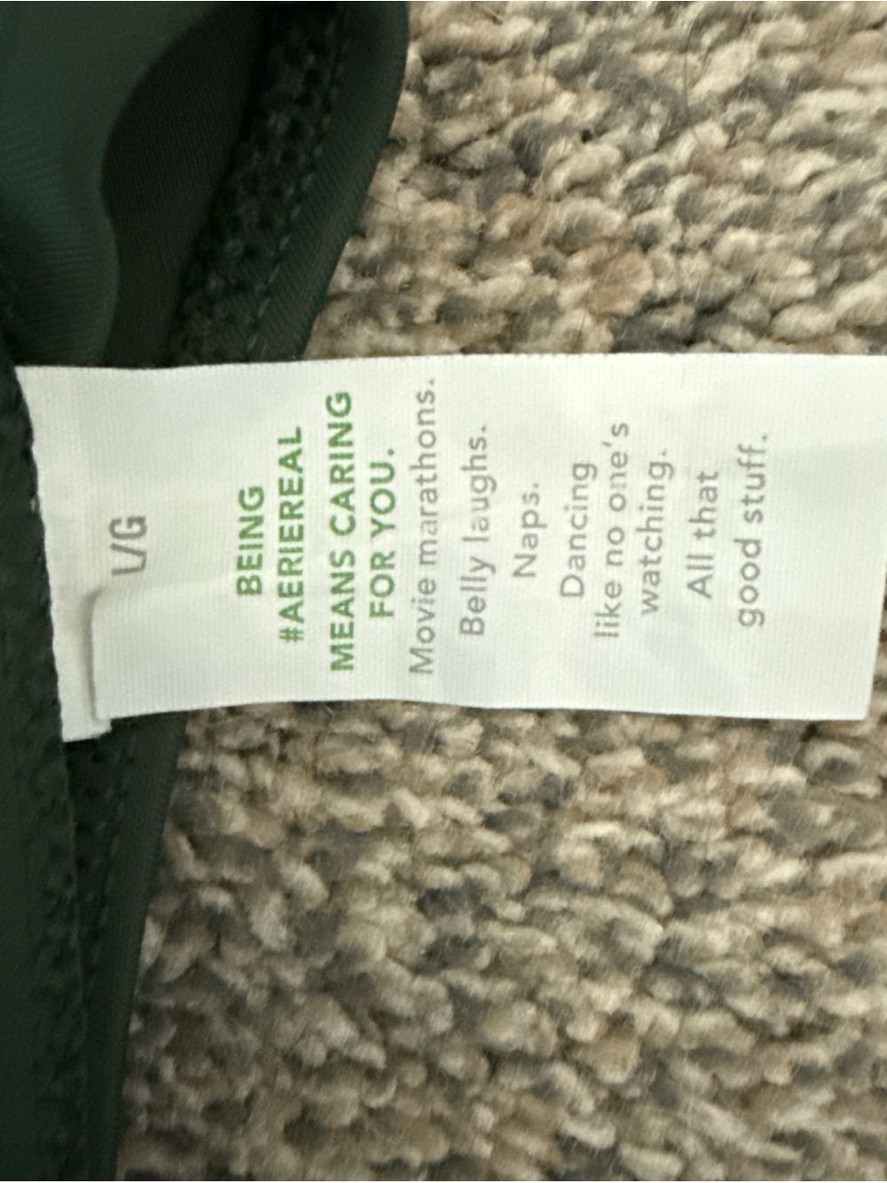 Aerie Triangle Bikini Set, High Leg, Cheekiest, Size large, Green - Picture 5 of 5